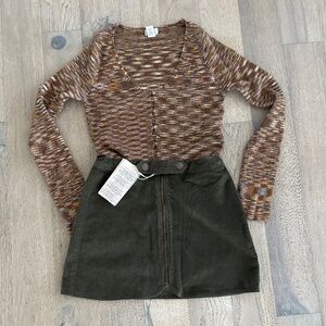 Zara Girls Mini Skirt - Olive/Army Green Size 10